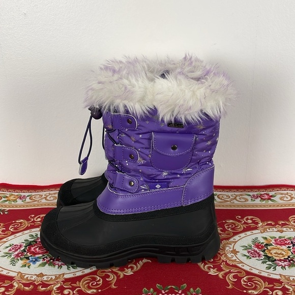 Dream Paris Kids 3 Warm Snow Boots  Waterproof Ksnow Faux Fur Lace Up Closure - Picture 3 of 9